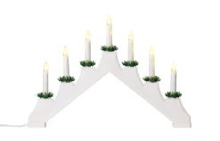 Adventsstake klassisk hvit med 7 lys