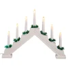 Adventsstake syvarmet i tre med 7 LED-lys