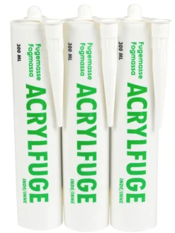 Akrylfugemasse hvit 3 x 300 ml