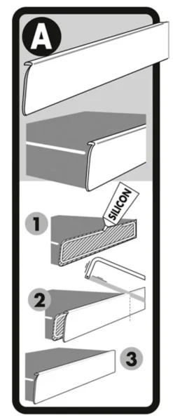 Avslutningslist aluminium 28 mm x 63 cm