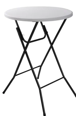 Barbord sammenleggbart hvit/svart Ø80 x 110 cm