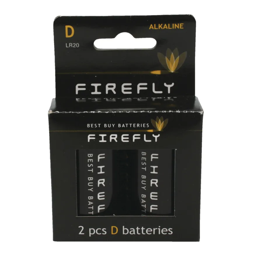 Batteri alkalisk D LR20 2-pk. - Firefly