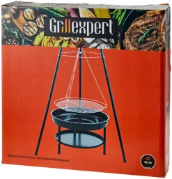 Bålpanne tripod med bålfat og rist - Grillexpert