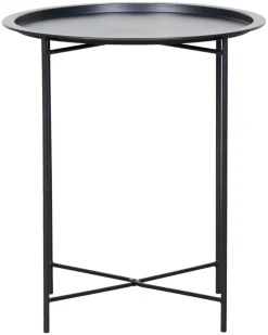 Brettbord Michigan Ø46,8 cm svart stål - Sunlife®