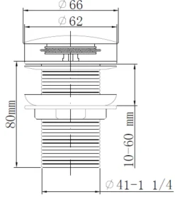 Bunnventil pop-up Ø66 × 80 mm svart