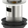 Bunnventil Push pop-up 1 1/4" børstet stål - REN