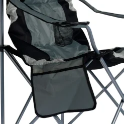 Campingstol m/koppholder Osaka grå/svart – Sunlife®