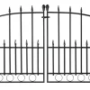 Dobbel port svartlakkert stål 115,5 × 74,2 cm