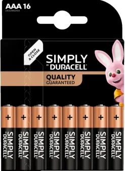 Duracell Simply AAA-batteri 16-pk.