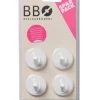 Enkel krok selvklebende Ø30 mm 4-pk. - hvit