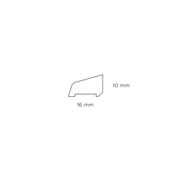 Feielist plast hvit – 10 x 16 x 3000 mm