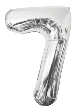 Folieballong nummer 7 H60 cm sølv