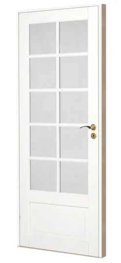 Fransk dør hvit 10 vindusfelter 72,6 x 204 cm