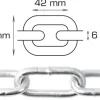 Galvanisert kjetting langlenket Ø6 mm x 2 meter