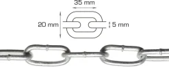 Galvanisert kjetting langleddet Ø5 mm x 2 meter