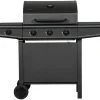 Gassgrill 3 brennere og sidebrenner svart - Grillexpert