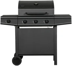 Gassgrill 3 brennere og sidebrenner svart - Grillexpert