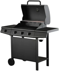 Gassgrill 3 brennere og sidebrenner svart - Grillexpert