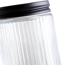 Glasskrukke riflet m/skrulokk 0,25 liter - DAY