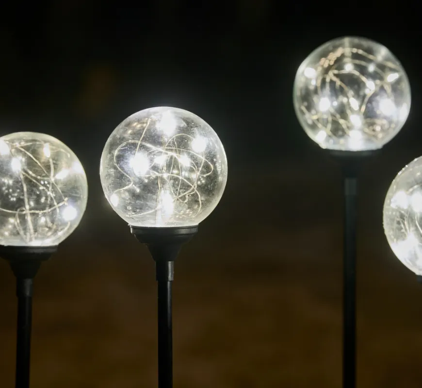 Glasskuler på spyd 50 LED 5-pk.