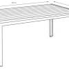 Hagebord Havanna 205 x 90 cm i alu/nonwood - Sunlife®