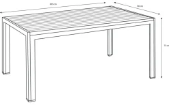 Hagebord Havanna 205 x 90 cm i alu/nonwood - Sunlife®