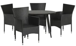 Hagebord Madrid svart Ø110 cm - Sunlife®