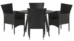 Hagebord Madrid svart Ø110 cm - Sunlife®