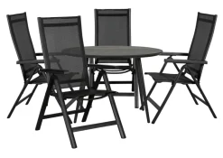 Hagebord Madrid svart Ø110 cm - Sunlife®