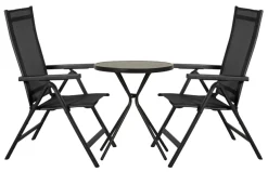 Hagestol Kingston 6 posisjoner svart - Sunlife®