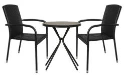Hagestol Lissabon rotting/metall svart - Sunlife®