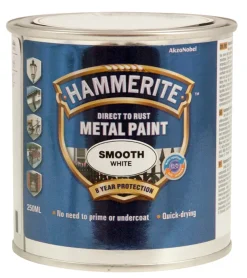 Hammerite metallmaling hvit glatt effekt 250 ml