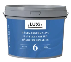 Håndverkermaling glans 6 hvit 10,9 liter - Luxi