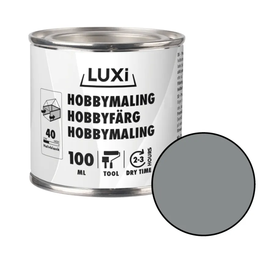 Hobbymaling sølv 100 ml - Luxi