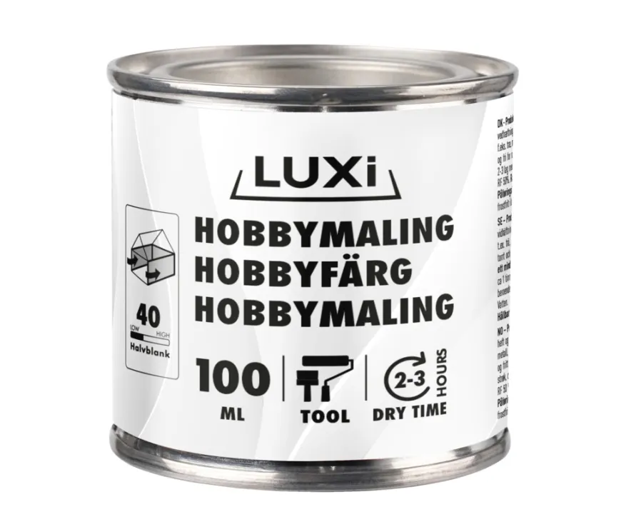 Hobbymaling sølv 100 ml - Luxi
