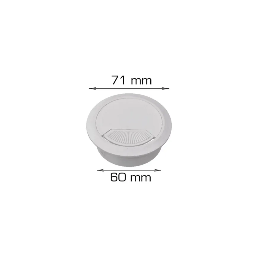 Kabelgjennomføring hvit Ø60 mm