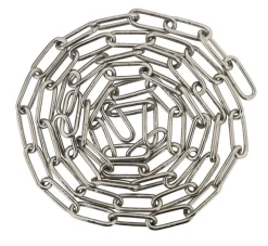 Kjetting langlenket rustfritt stål Ø4 mm x 2 meter