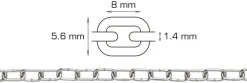 Kjetting Ø1,4 mm x 2 meter