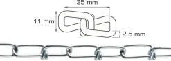 Kjetting Ø2,5 mm x 2 meter