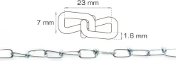 Kjetting Ø1,6 mm x 5 meter
