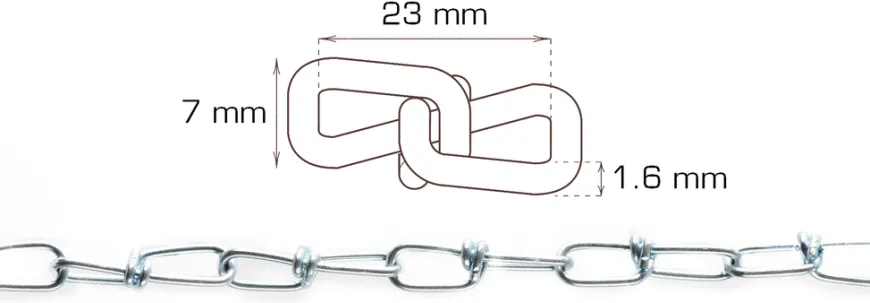 Kjetting Ø1,6 mm x 5 meter