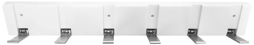 Knaggrekke flex hvit med 6 knagger 48,4 cm