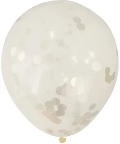 Konfettiballong 30 cm 5 stk. gull
