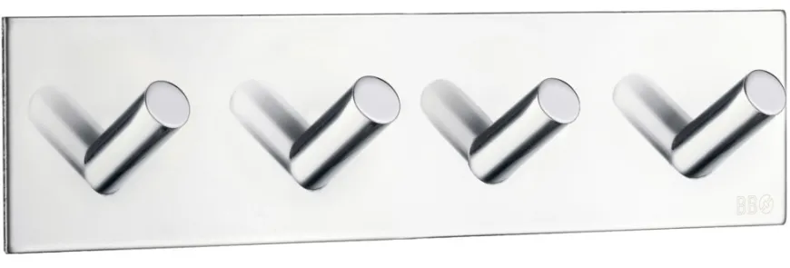 Kroklist m/4 kroker selvklebende - krom