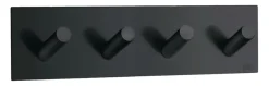 Kroklist m/4 kroker selvklebende - matt svart