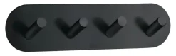 Kroklist m/4 kroker selvklebende - matt svart