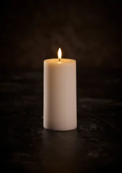 Kubbelys med 3D LED-flamme H15 cm