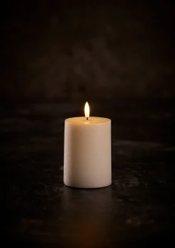 Kubbelys med 3D LED-flamme H10 cm