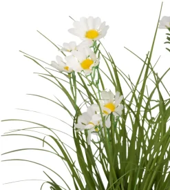Kunstgress med margerittblomster 50 cm