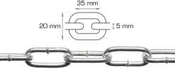 Langlenket kjetting 5 mm x 2 m